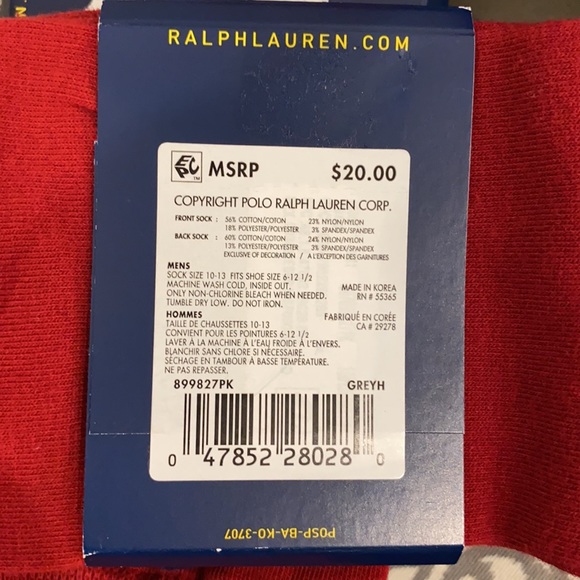 BNWT RALPH LAUREN POLO SOCKS 2 pack bundle - Picture 3 of 5